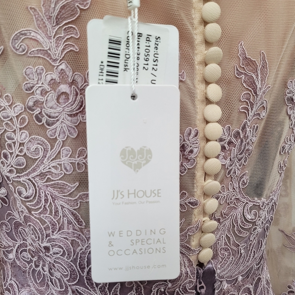 Mermaid Satin Evening Dress Scoop Neck Size 12 - Picture 9 of 11